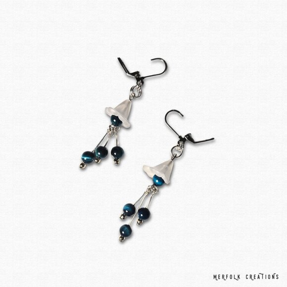 Handmade Blue Tiger Eye Berry Earrings - Picture 8 of 9